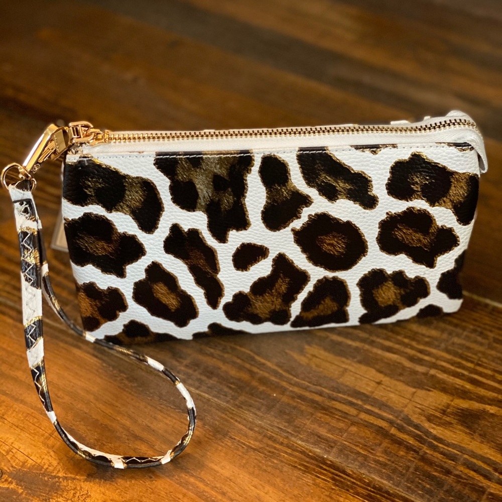 Wallet Purse - animal print/gold flake
